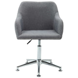 Swivel Dining Chair Light Grey Fabric - Front View