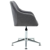 Swivel Dining Chair Light Grey Fabric - Side View