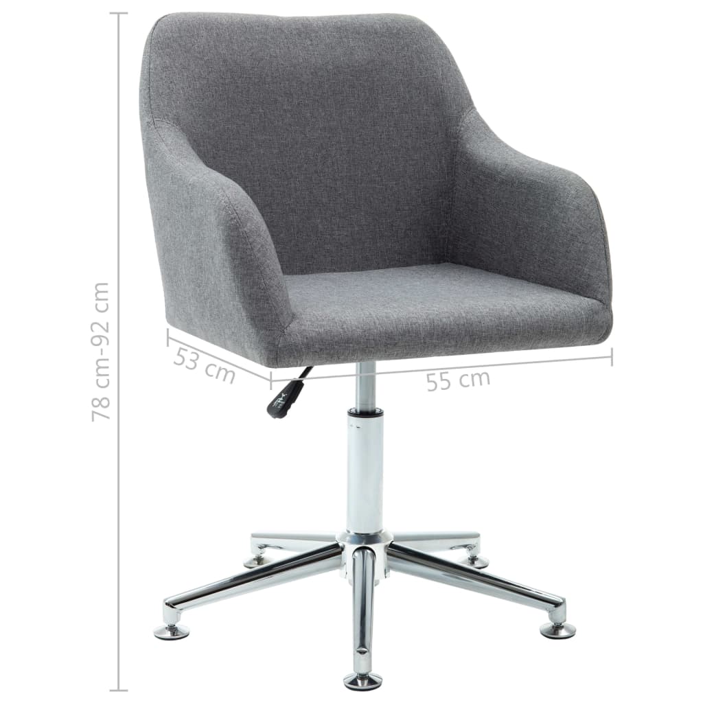 Swivel Dining Chair Light Grey Fabric