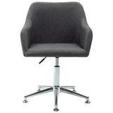 Swivel Dining Chair Dark Grey Fabric - Front View