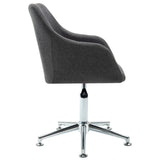 Swivel Dining Chair Dark Grey Fabric - Side View