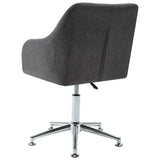 Swivel Dining Chair Dark Grey Fabric - Top-Down View