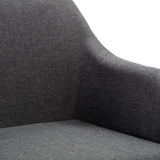 Swivel Dining Chair Dark Grey Fabric - Rear View
