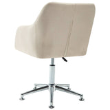 Swivel Dining Chair Cream Fabric - Top-Down View