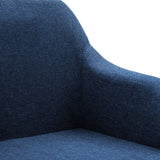 Swivel Dining Chair Blue Fabric - Rear View