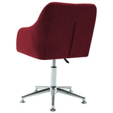 Swivel Dining Chair Wine Red Fabric - Top-Down View