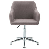 Swivel Dining Chair Taupe Fabric - Front View