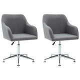 Swivel Dining Chairs 2 pcs Light Grey Fabric - Front View