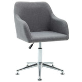 Swivel Dining Chairs 2 pcs Light Grey Fabric - Side View