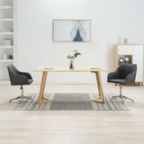 Swivel Dining Chairs 2 pcs Dark Grey Fabric