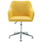 Swivel Dining Chairs 2 pcs Yellow Fabric