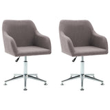 Swivel Dining Chairs 2 pcs Taupe Fabric - Front View