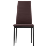 Seven Piece Dining Set Brown - Close-Up Angle