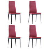 Five Piece Dining Set Wine Red - Rear View