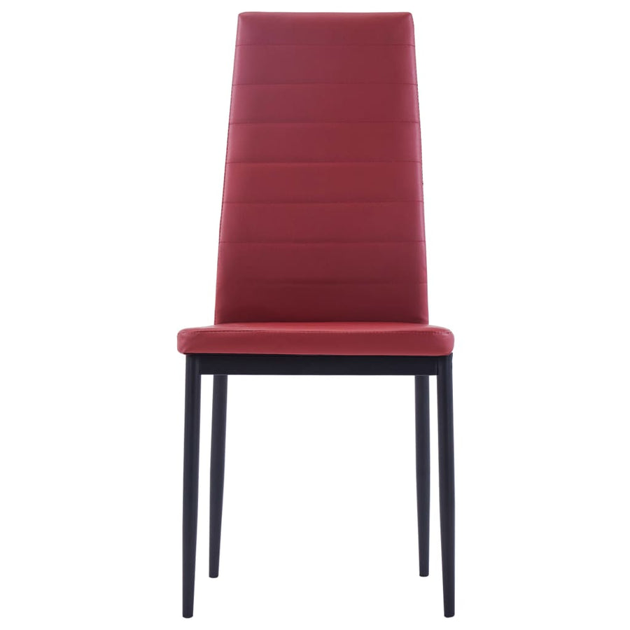 Five Piece Dining Set Wine Red