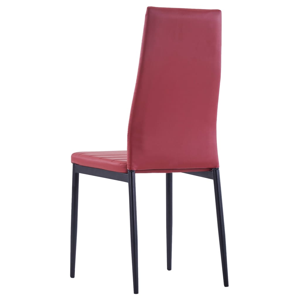Five Piece Dining Set Wine Red