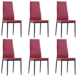 Seven Piece Dining Set Wine Red - Rear View