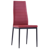 Seven Piece Dining Set Wine Red - Close-Up Angle
