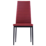 Seven Piece Dining Set Wine Red - Low Angle