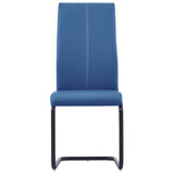 Cantilever Dining Chairs 2 pcs Blue Faux Leather - Side View