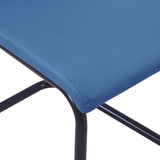 Cantilever Dining Chairs 2 pcs Blue Faux Leather - Close-Up Angle