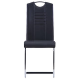 Cantilever Dining Chairs 4 pcs Black Faux Leather - Side View