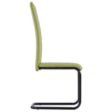 Cantilever Dining Chairs 2 pcs Green Fabric - Top-Down View