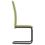 Cantilever Dining Chairs 4 pcs Green Fabric - Top-Down View