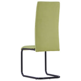Cantilever Dining Chairs 4 pcs Green Fabric - 45-Degree Angle