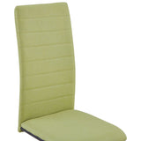 Cantilever Dining Chairs 4 pcs Green Fabric - Close-Up Angle