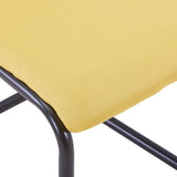 Cantilever Dining Chairs 2 pcs Yellow Fabric - Rear View