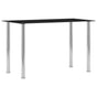 Dining Table Black 120x60x75 cm Tempered Glass