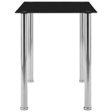 Dining Table Black 120x60x75 cm Tempered Glass - Side View