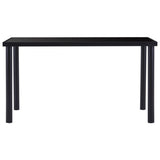 Dining Table Black 140x70x75 cm Tempered Glass