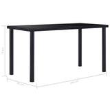 Dining Table Black 140x70x75 cm Tempered Glass - 45-Degree Angle