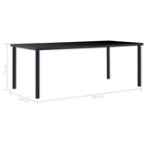 Dining Table Black 200x100x75 cm Tempered Glass - 45-Degree Angle