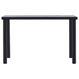 Dining Table Black and Concrete Grey 120x60x75 cm MDF - Front View