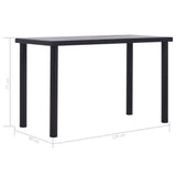Dining Table Black and Concrete Grey 120x60x75 cm MDF - 45-Degree Angle