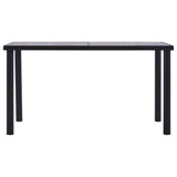 Dining Table Black and Concrete Grey 140x70x75 cm MDF - Front View