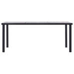 Dining Table Black and Concrete Grey 180x90x75 cm MDF