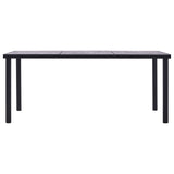 Dining Table Black and Concrete Grey 200x100x75 cm MDF - Front View