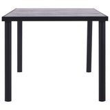 Dining Table Black and Concrete Grey 200x100x75 cm MDF - Side View