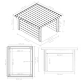 Lawn Mower Garage 92x104x59.5 cm Solid Pine Wood 19 mm - Low Angle