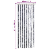 Insect Curtain Grey and White 56x185 cm Chenille - Close-Up Angle