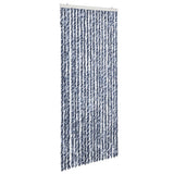 Insect Curtain Blue, White and Silver 56x185 cm Chenille - Front View