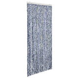 Insect Curtain Blue, White and Silver 90x220 cm Chenille
