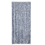 Insect Curtain Blue, White and Silver 90x220 cm Chenille