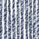 Insect Curtain Blue, White and Silver 90x220 cm Chenille - Rear View