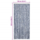 Insect Curtain Blue, White and Silver 90x220 cm Chenille - Close-Up Angle