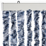 Insect Curtain Blue, White and Silver 100x220 cm Chenille